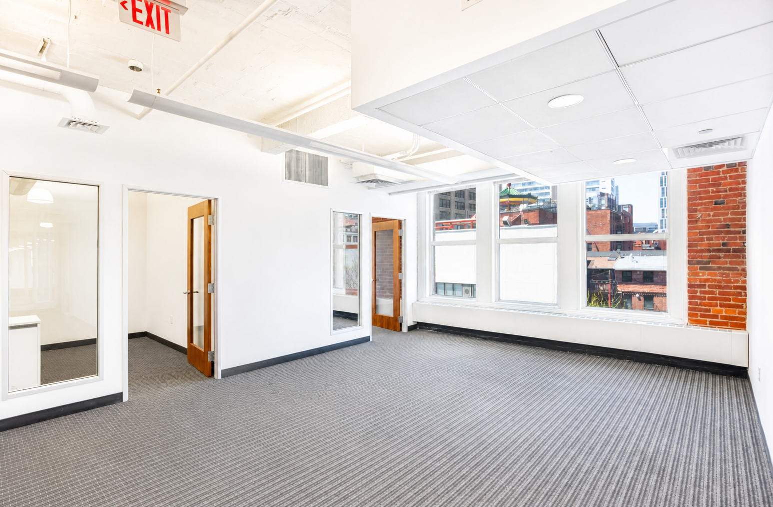 Chic Brick Office with Natural Light in Downtown