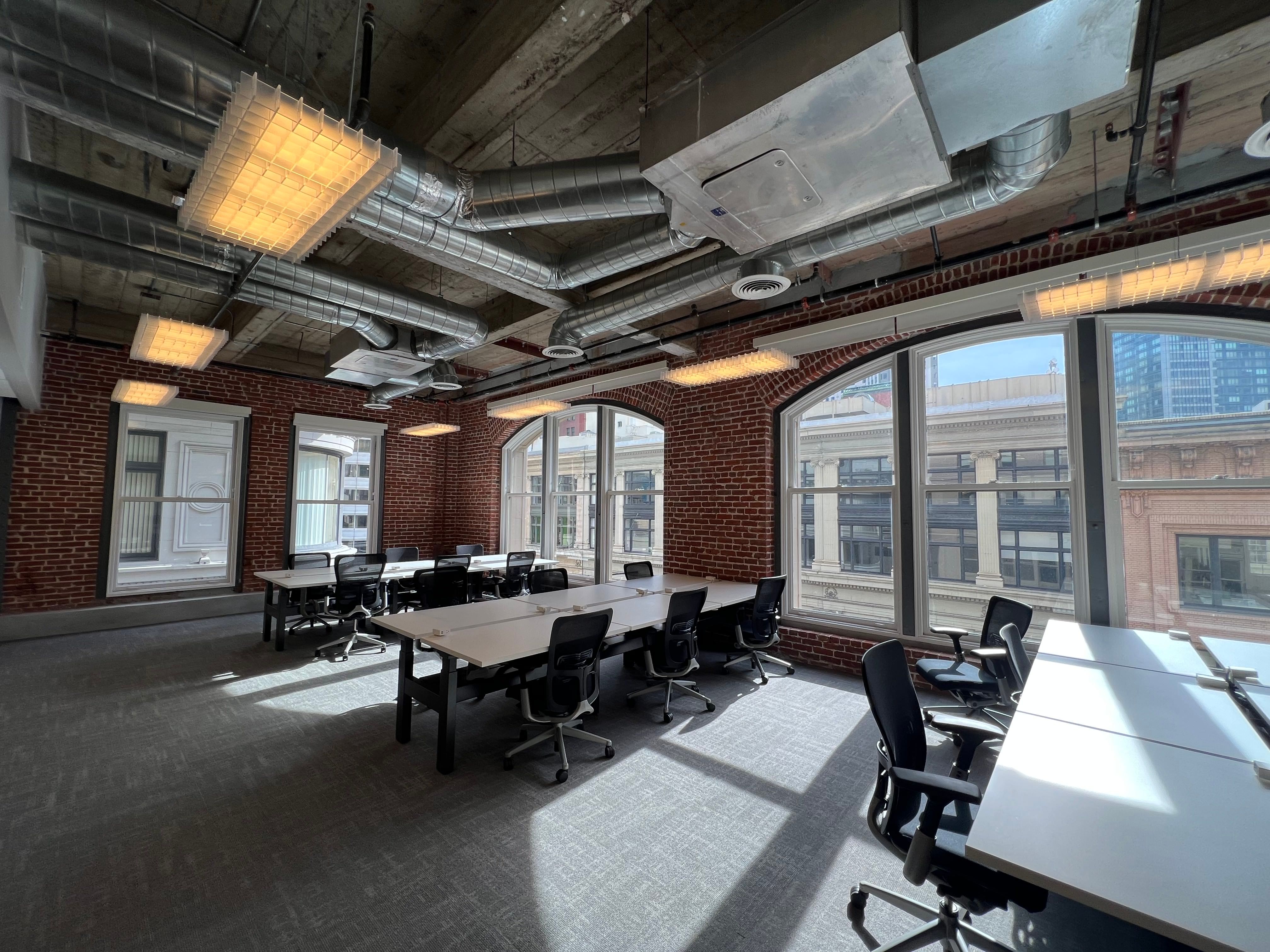 Bright Union Square Office with Exposed Brick
