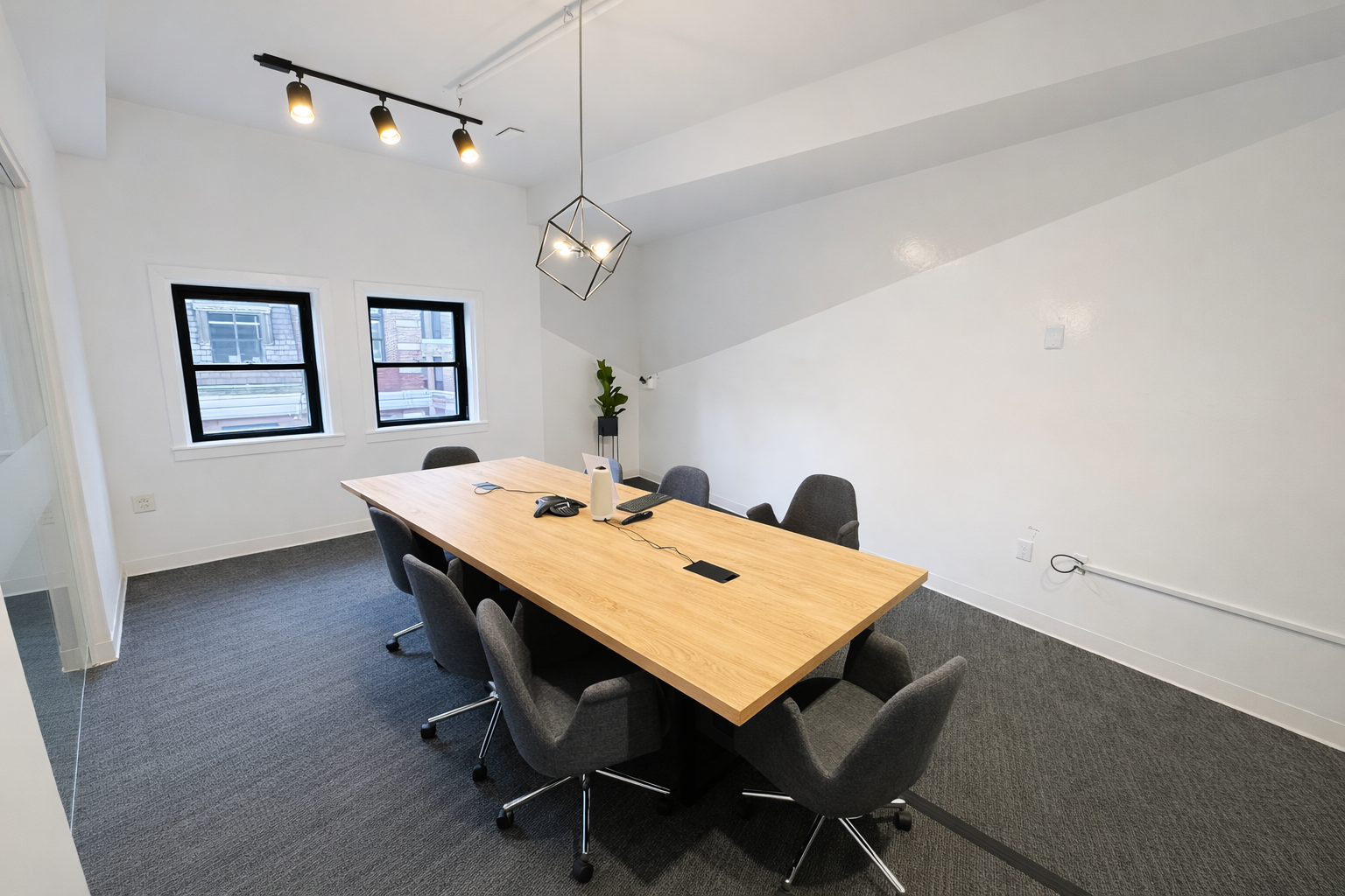 Modern Brick Office with Natural Light in Downtown