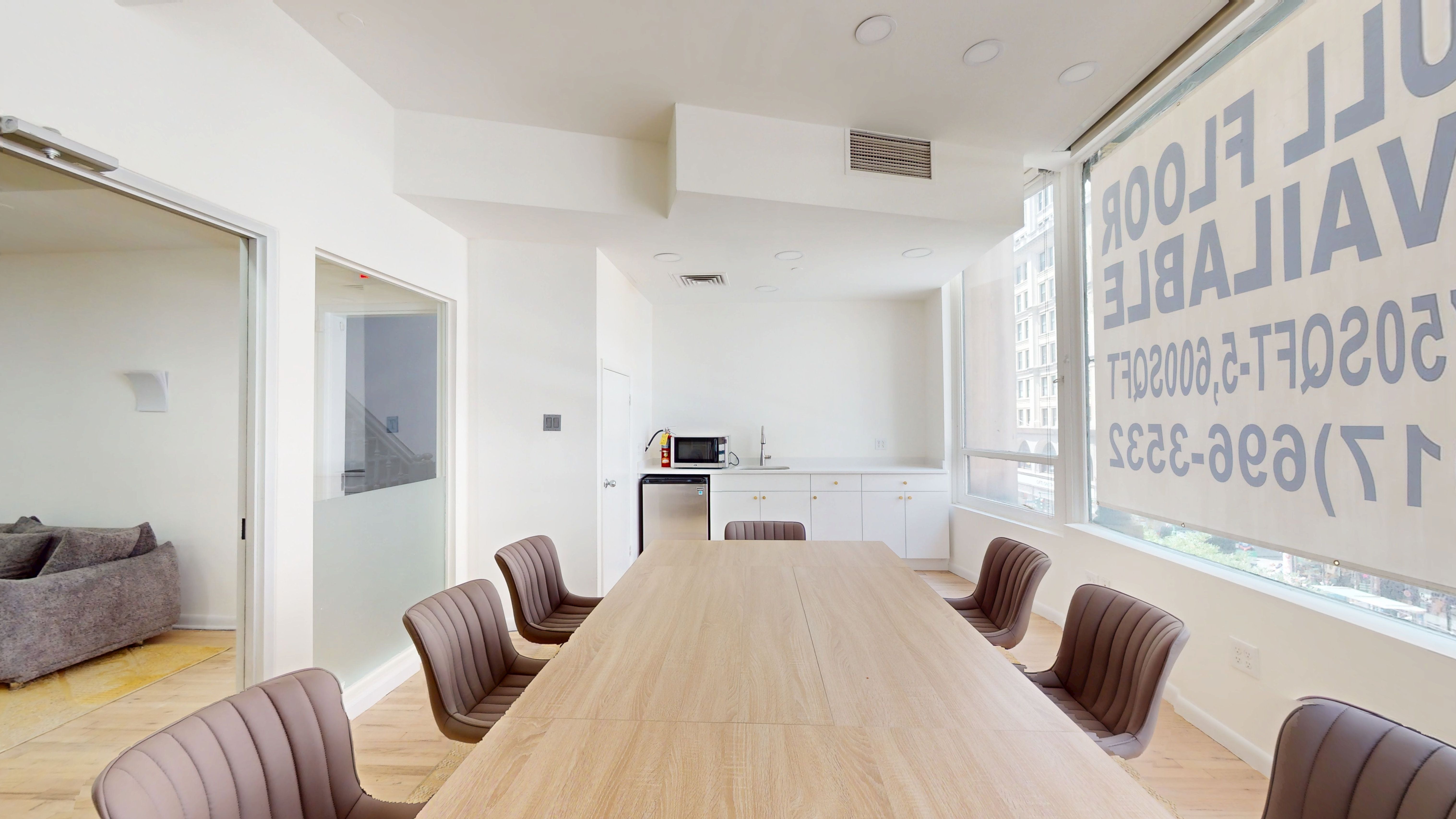 Bright Midtown Office with High Ceilings and Kitchen