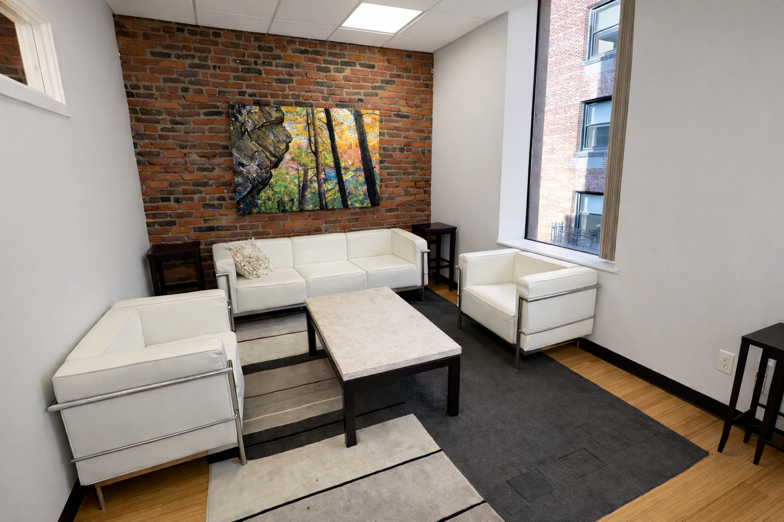 Chic Brick Office with Natural Light in Downtown