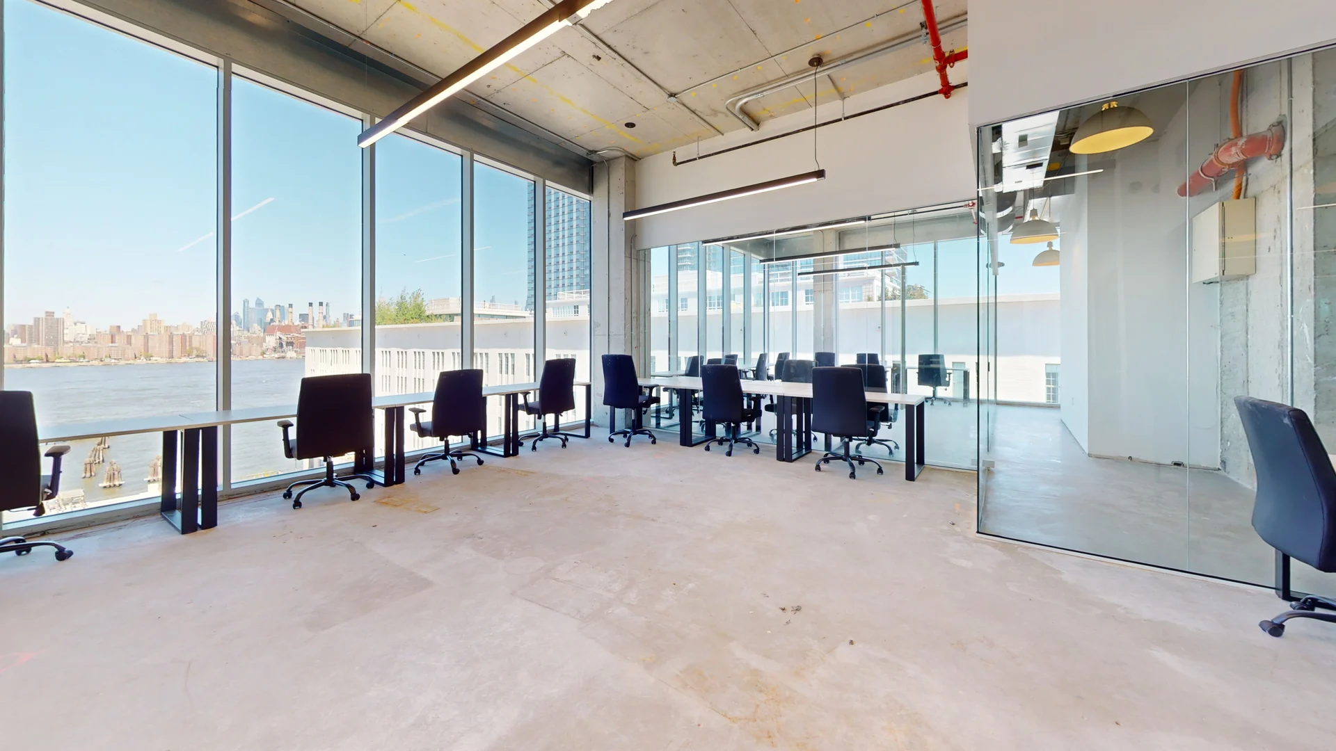 Modern Waterfront Office with Glass Conference Rooms