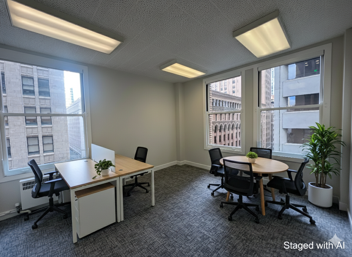 Bright FiDi Office with High Ceilings
