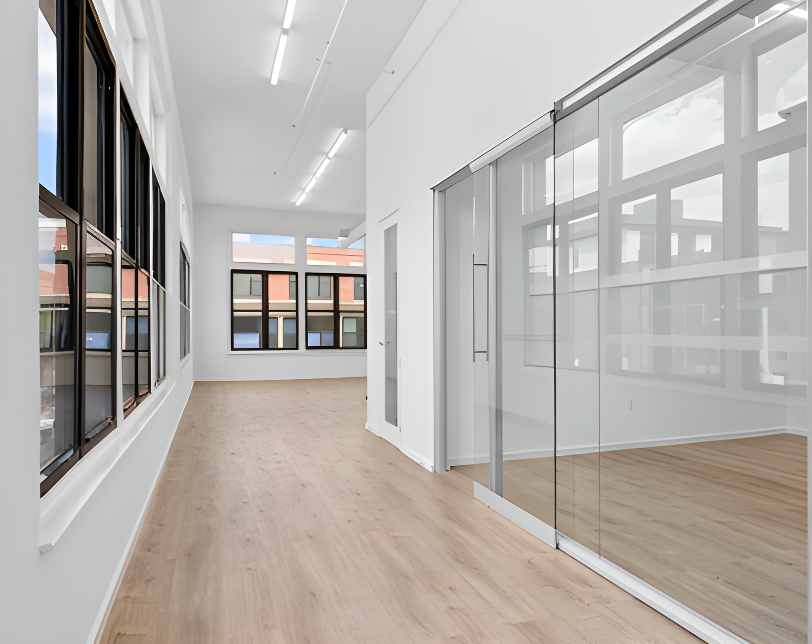 Glass Panel Office with Open Layout in South Boston Center
