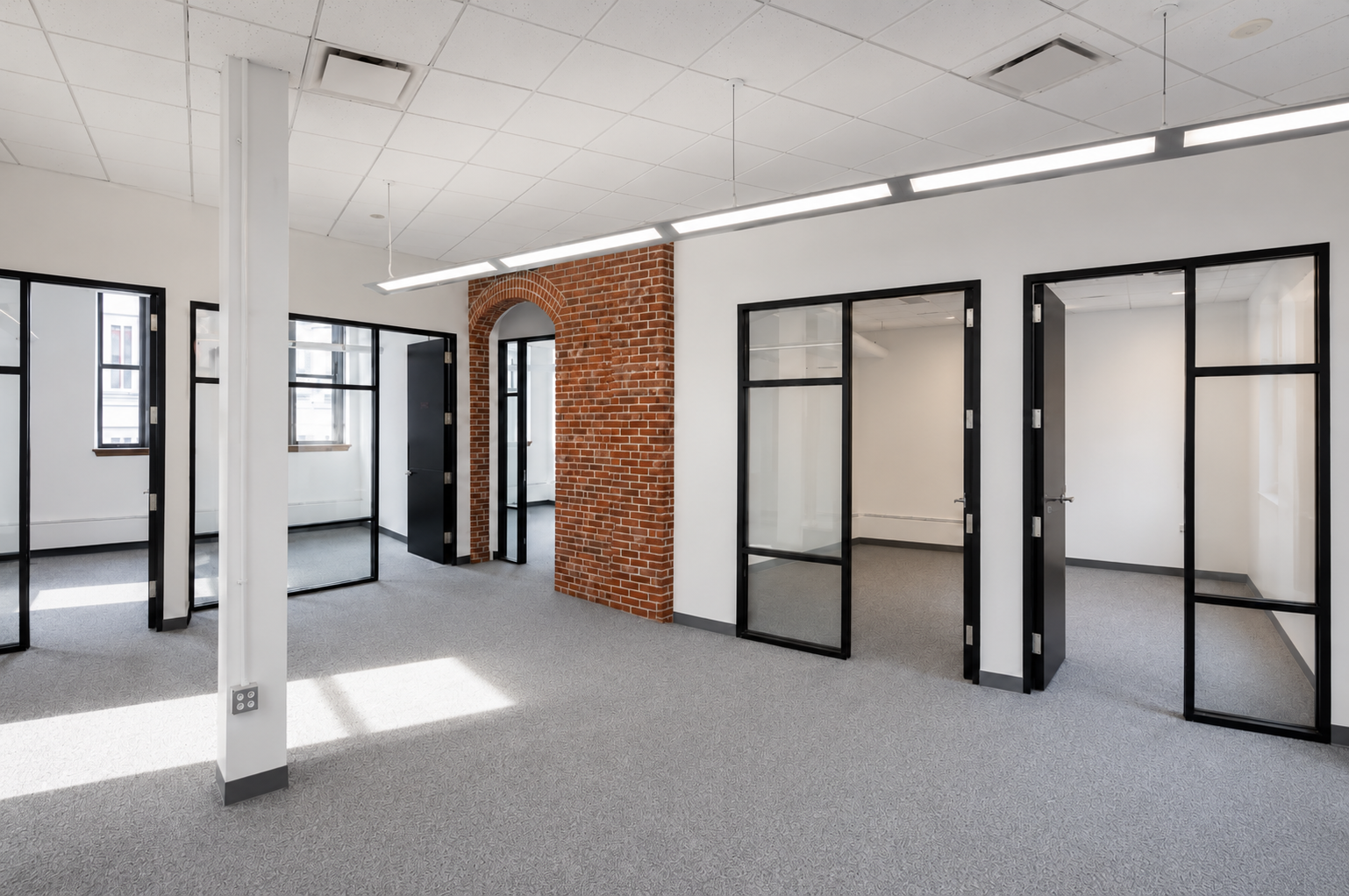 Creative Brick Office with Natural Light in Downtown