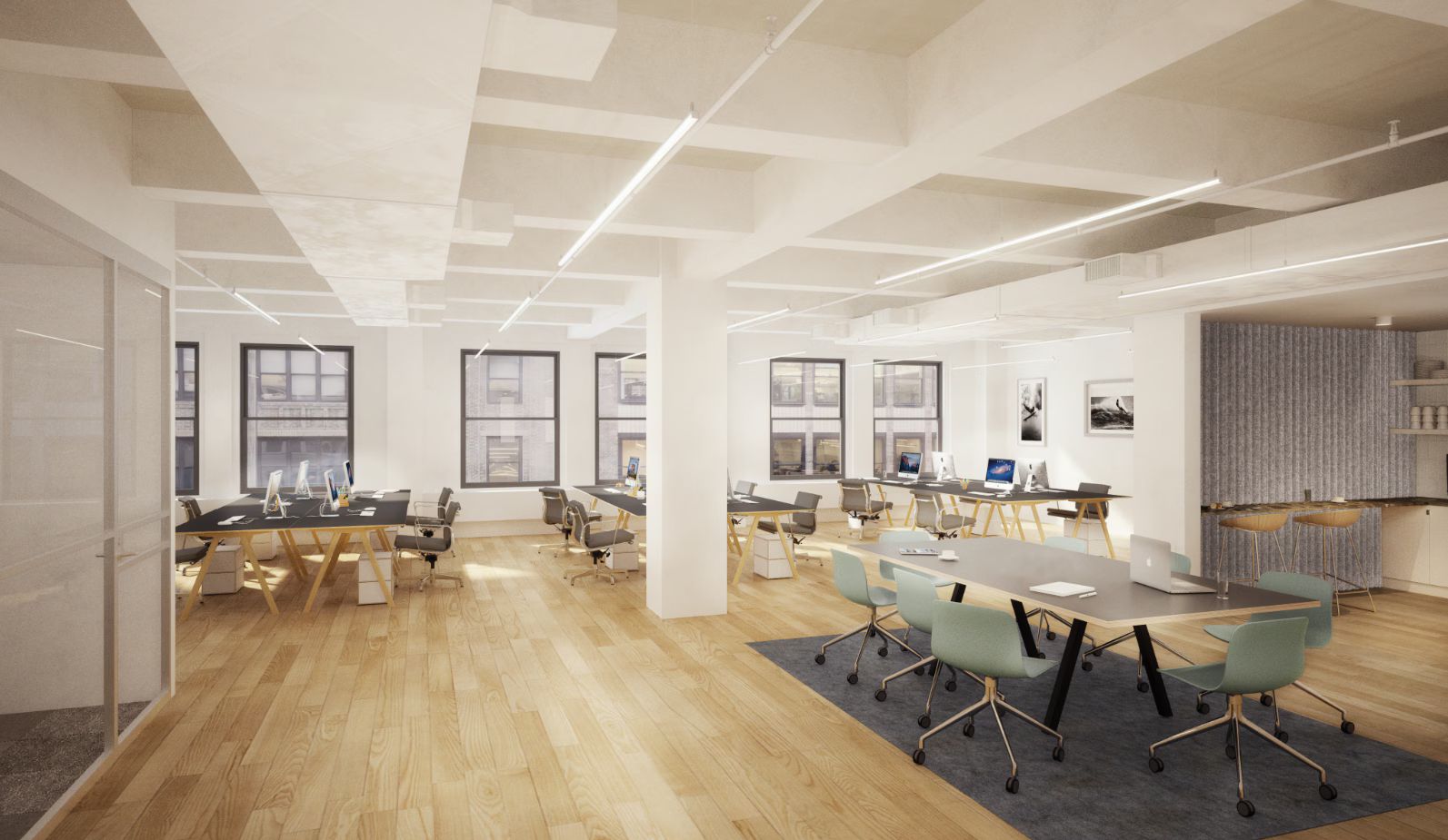 Modern Airy Midtown Office with Exposed Brick