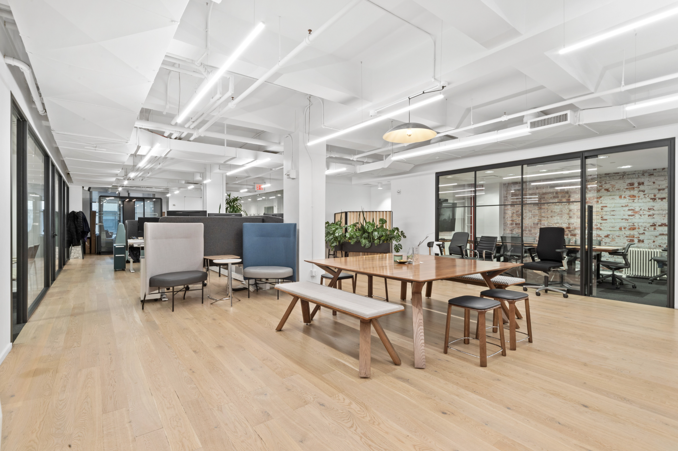Modern Airy Midtown Office with Exposed Brick