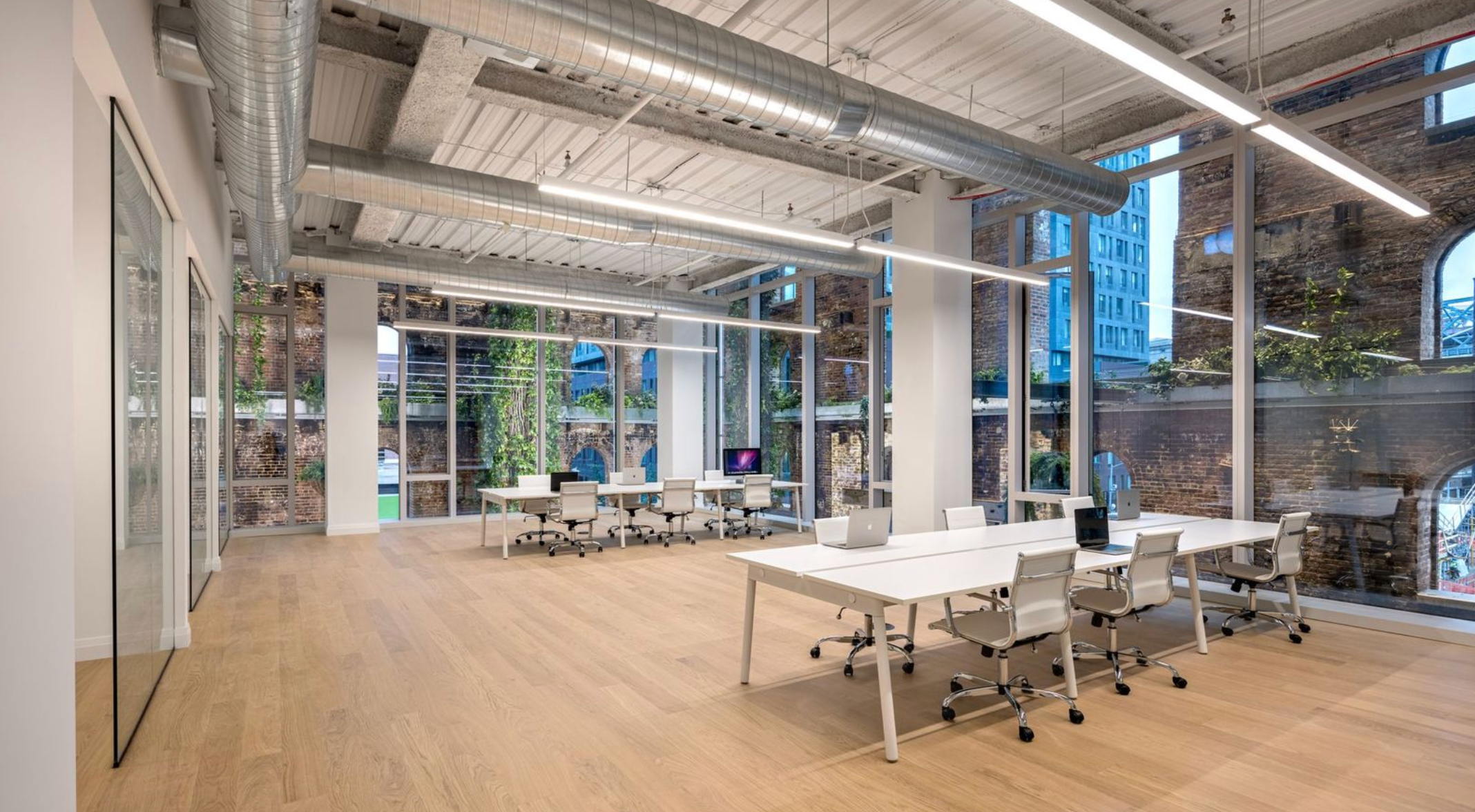 Creative Brick-and-Light Workspace 