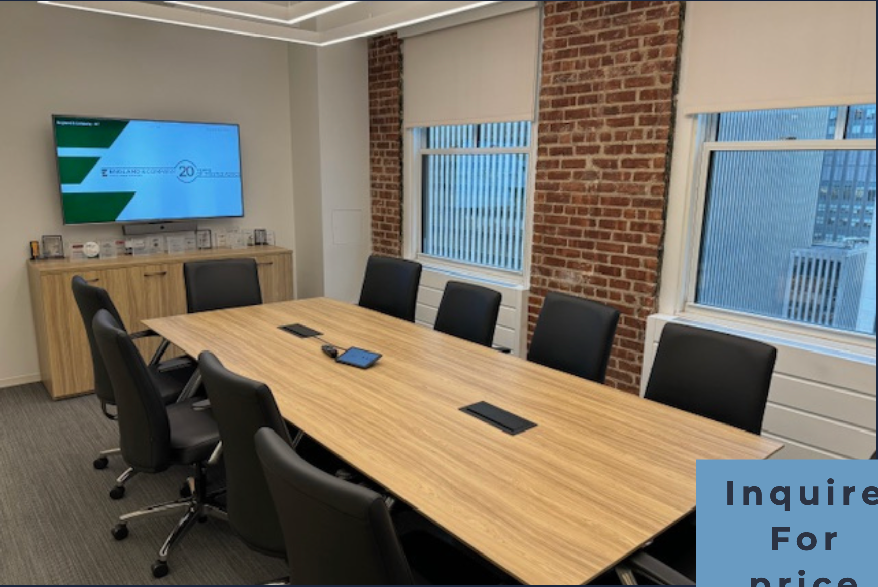 Vibrant Midtown Office with Exposed Brick and Light