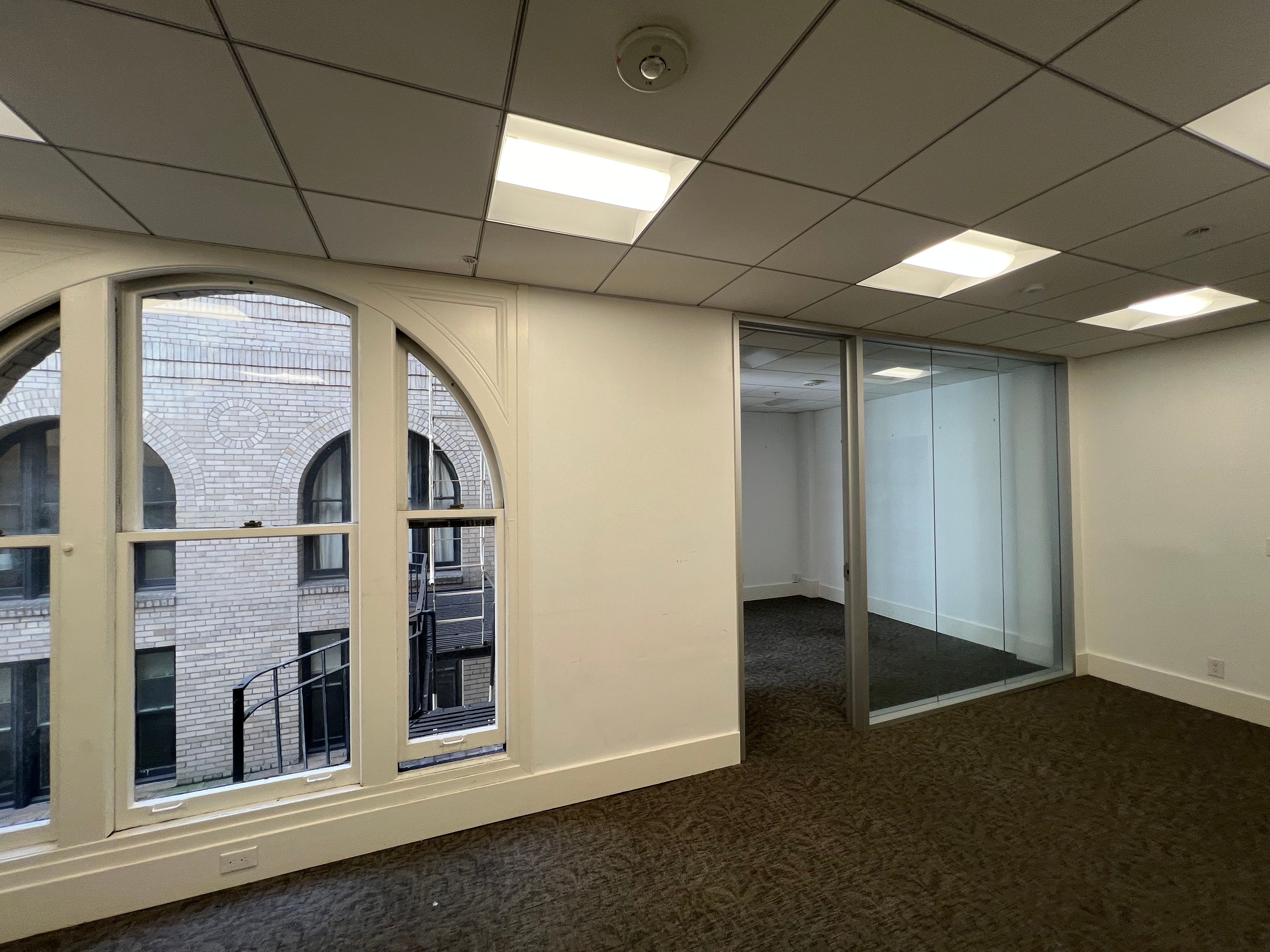 Bright Union Square Office with Glass Conference Rooms