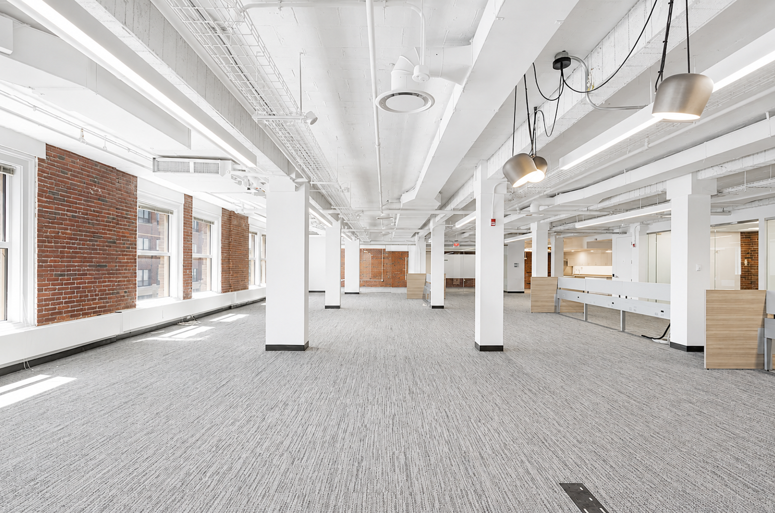 Airy Brick Office with Natural Light in Downtown