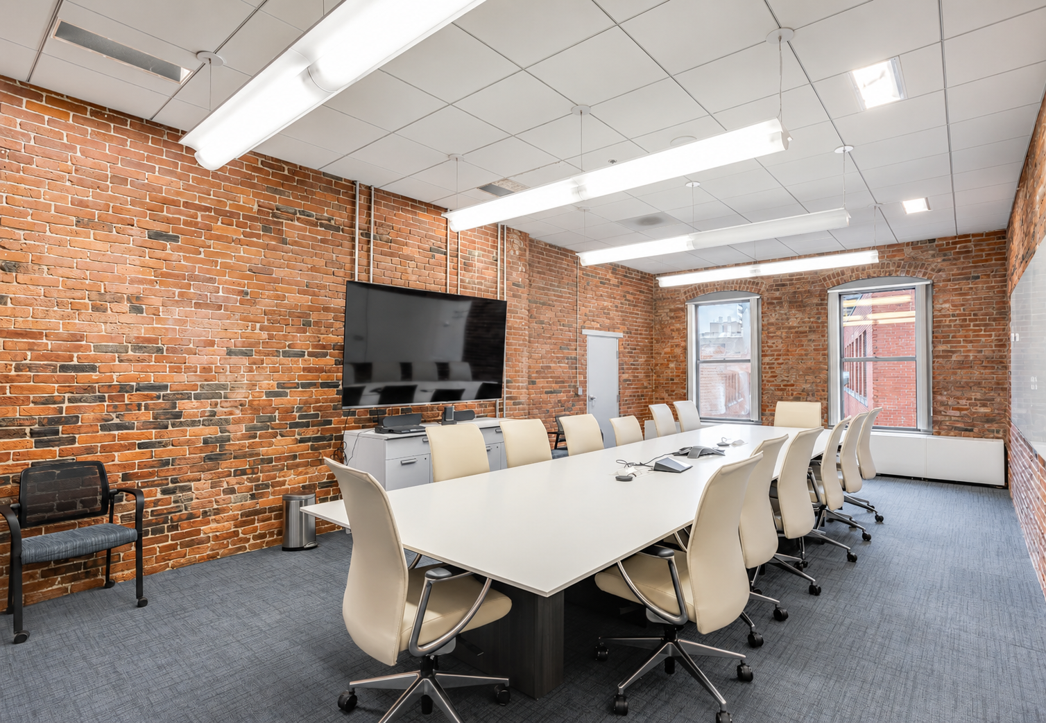 Bright Dynamic Office with Exposed Brick in Seaport