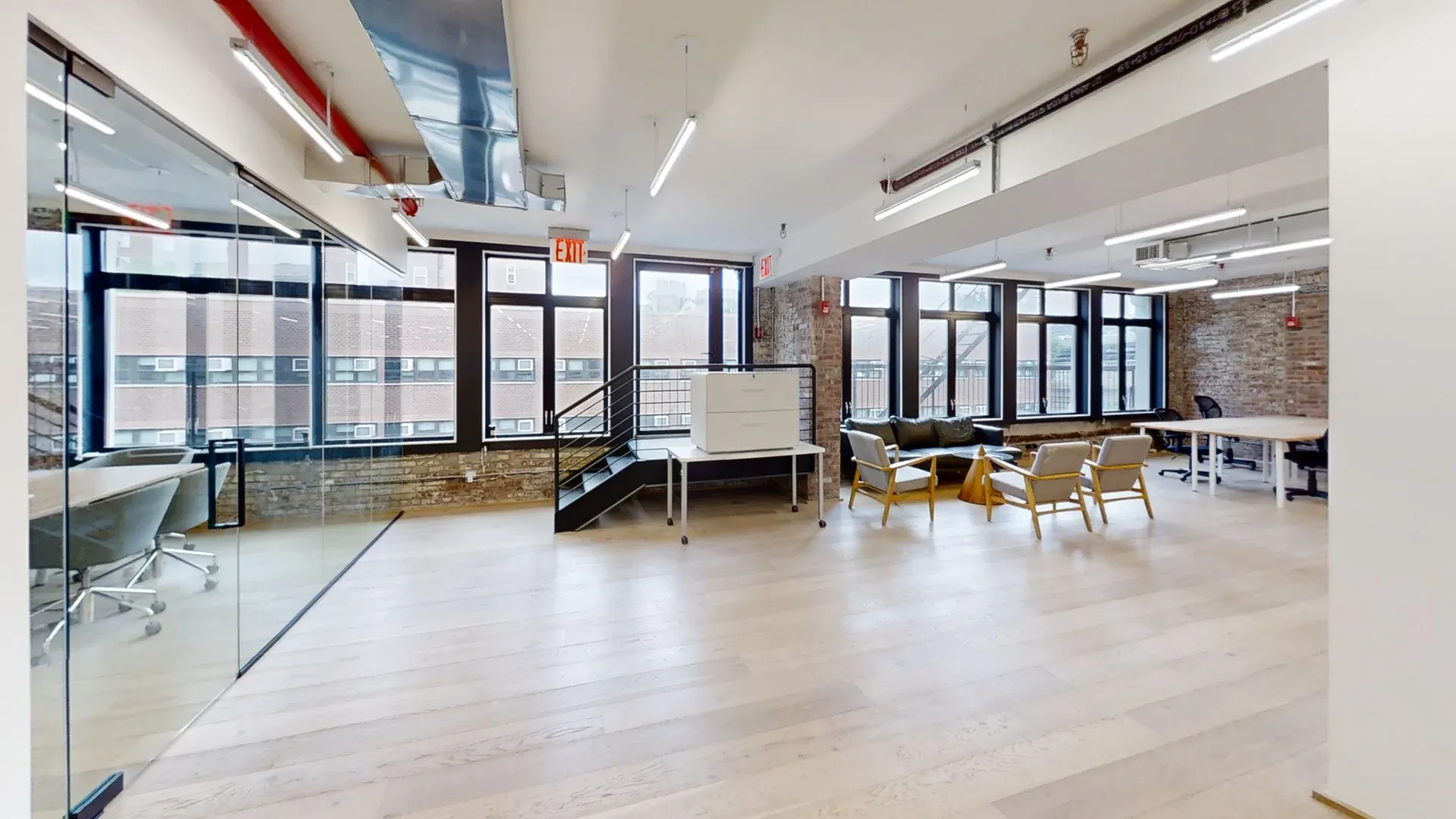 Bright Office with Exposed Brick in Chinatown