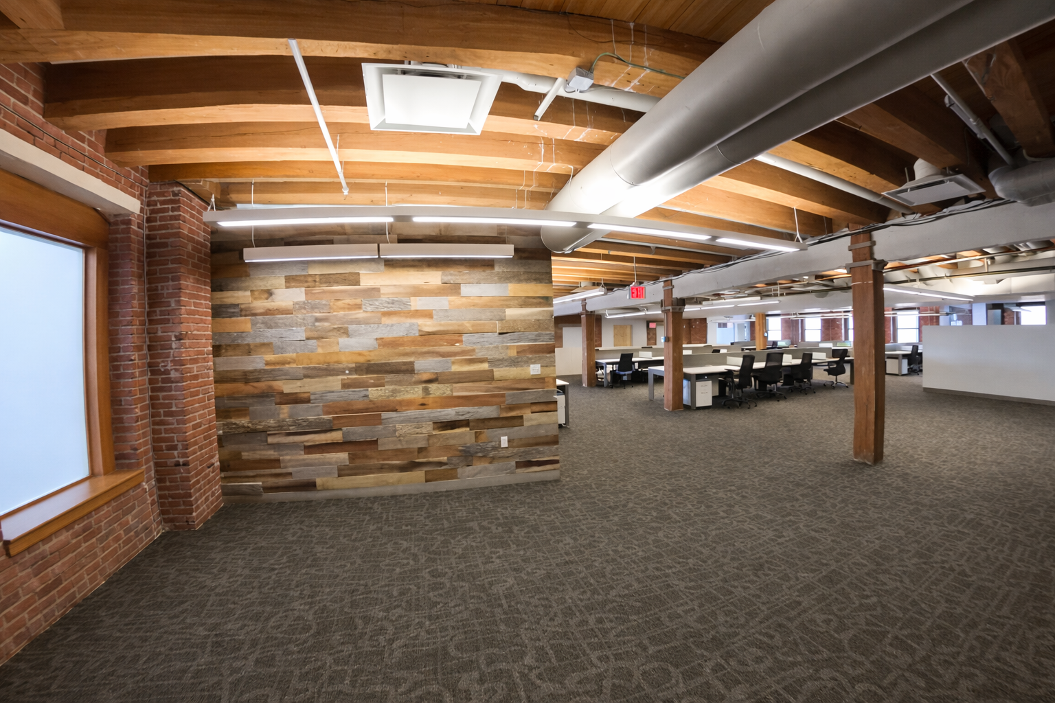Airy Seaport Office with High Ceilings and Exposed Brick